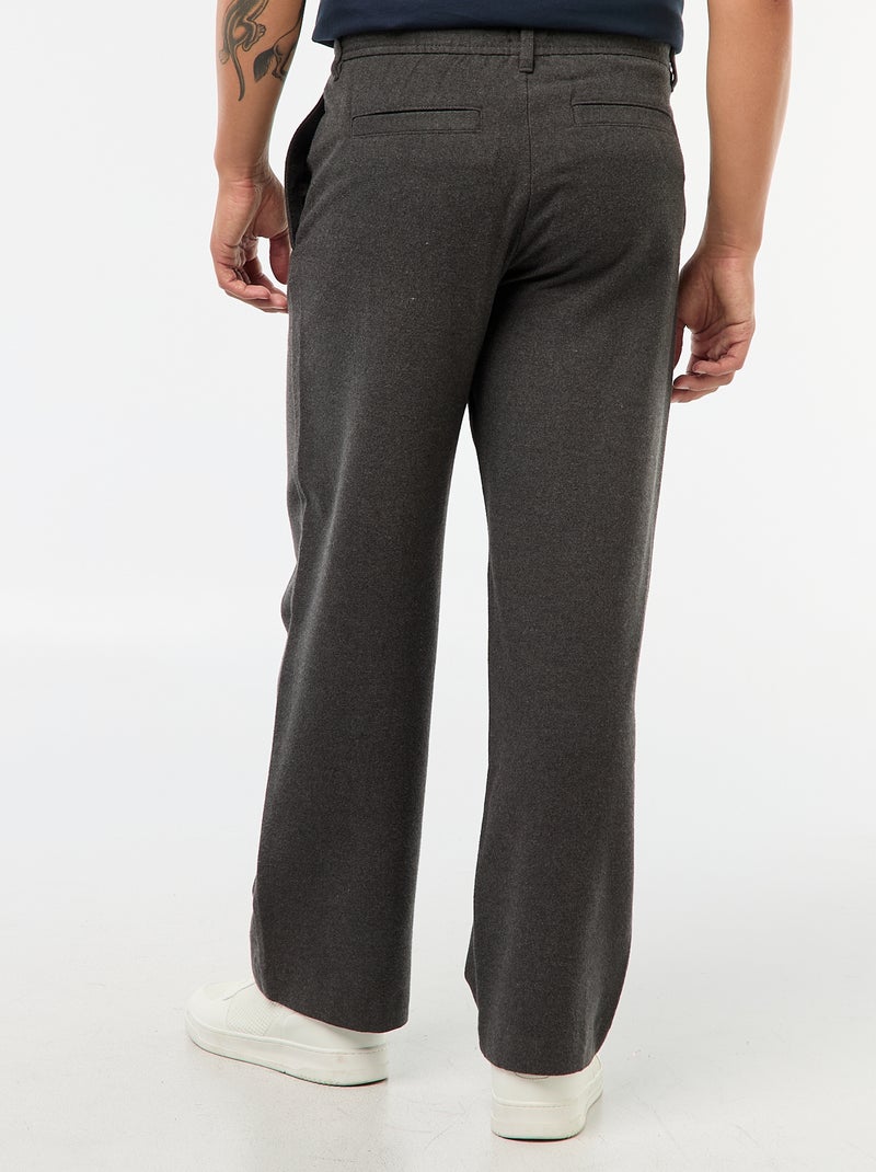 Chino ancho liso Gris - Kiabi