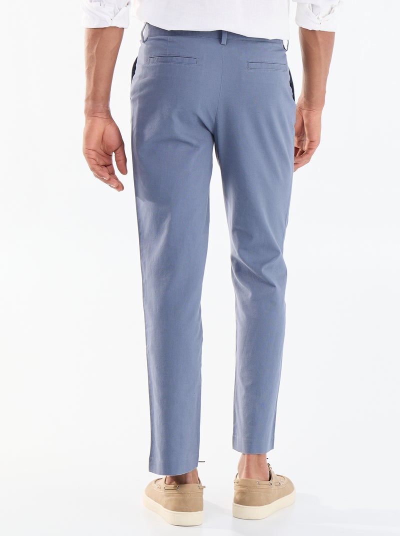 Chino liso corte estándar Azul - Kiabi