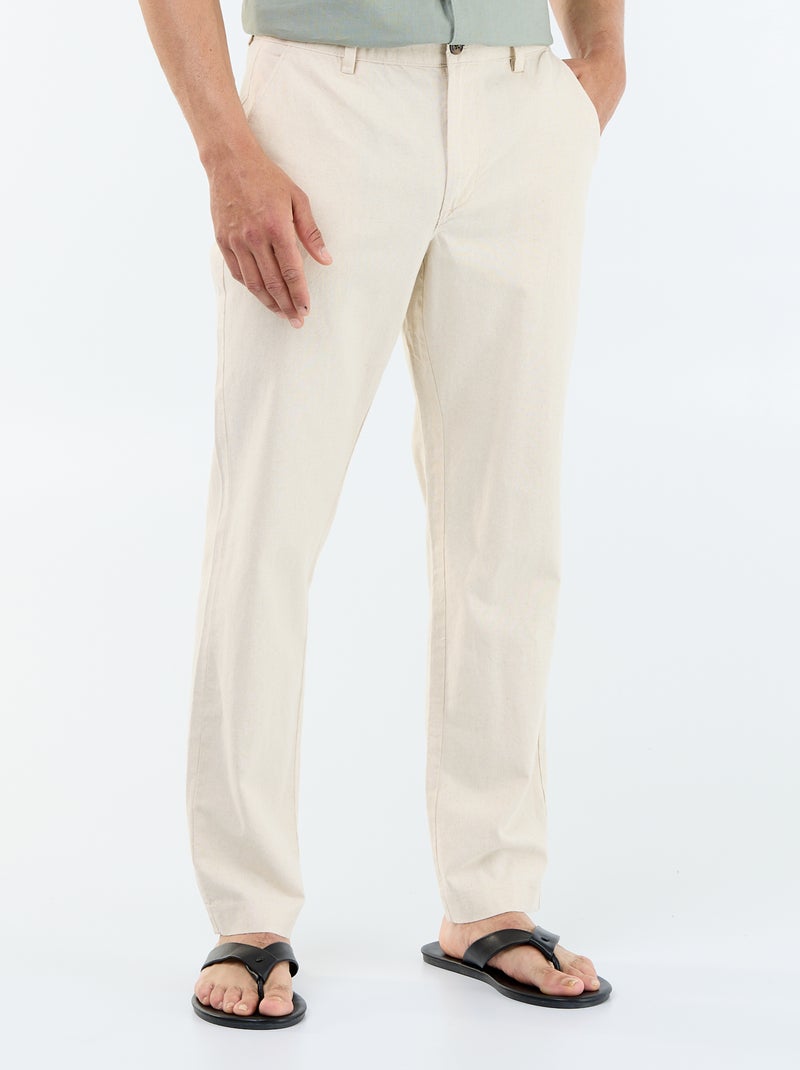Chino liso talla estándar Blanco - Kiabi