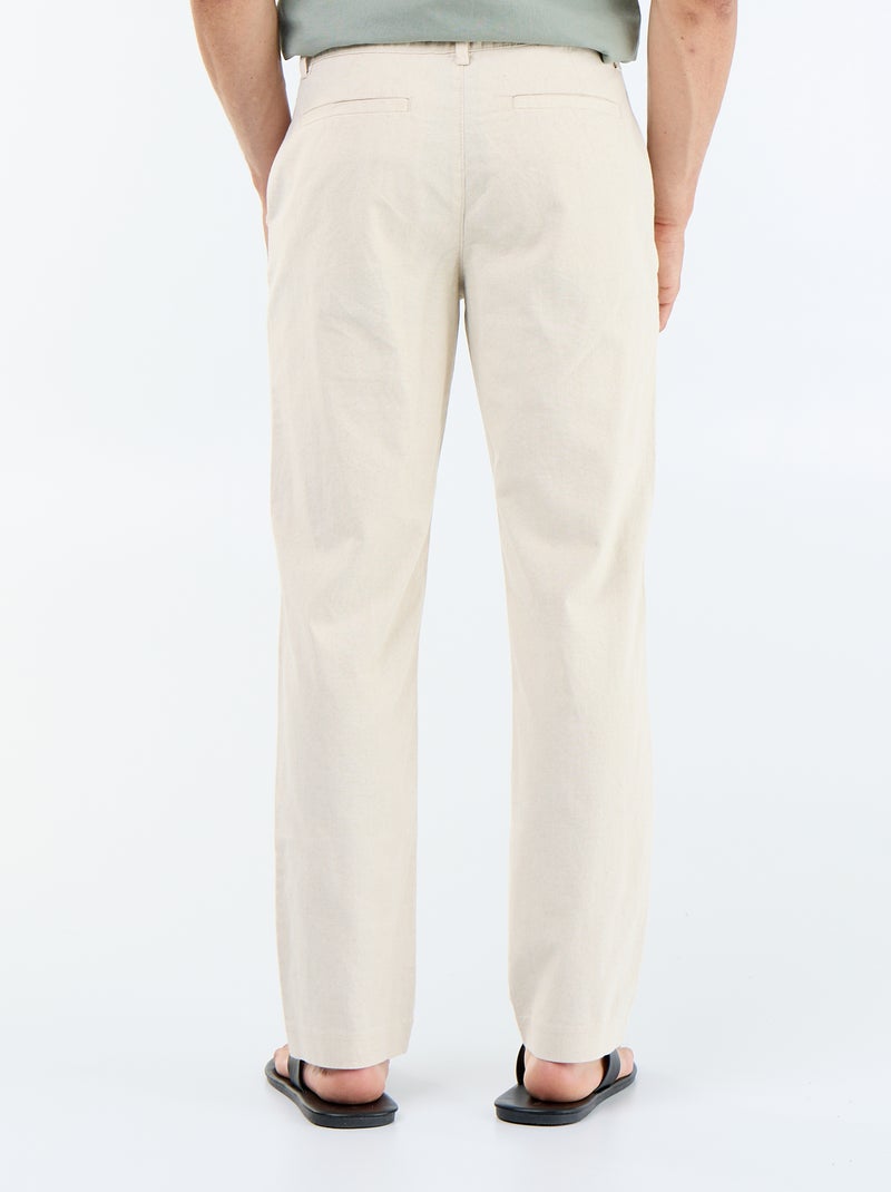 Chino liso talla estándar Blanco - Kiabi
