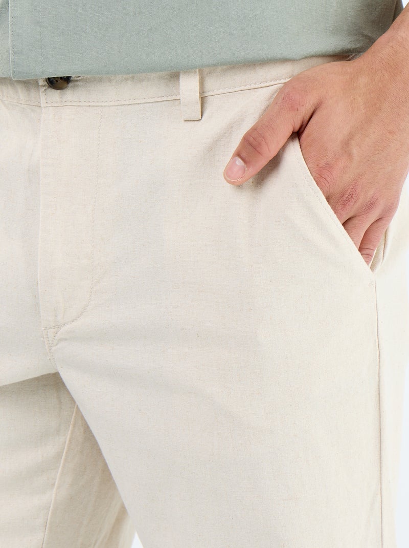 Chino liso talla estándar Blanco - Kiabi