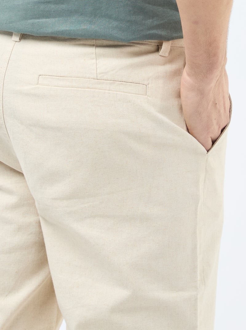 Chino liso talla estándar Blanco - Kiabi
