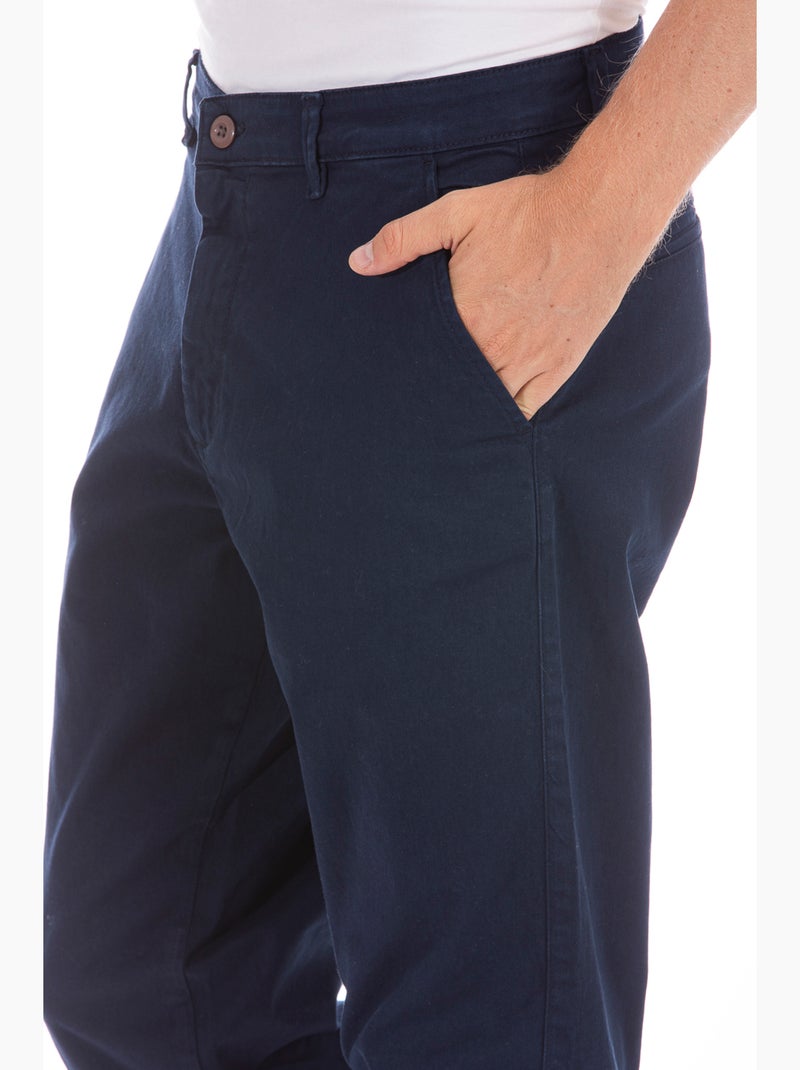 CHINO Pantalón chino de gabardina elástica Azul - Kiabi