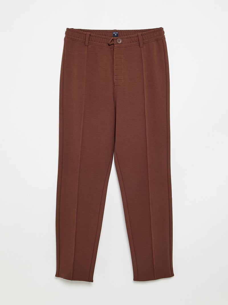 Chino regular liso - colección fácil de poner Marron - Kiabi