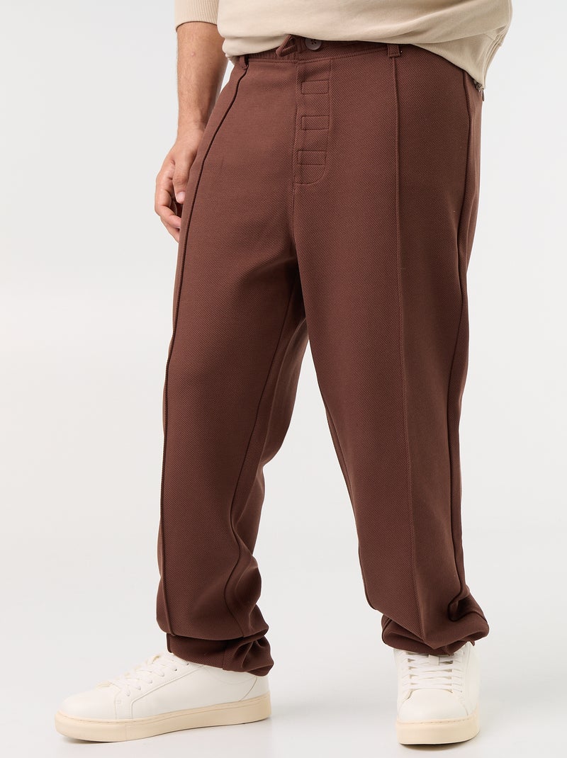 Chino regular liso - colección fácil de poner Marron - Kiabi