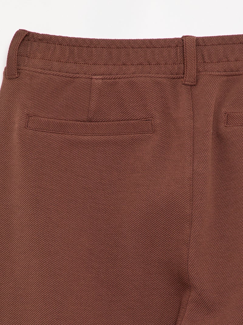 Chino regular liso - colección fácil de poner Marron - Kiabi