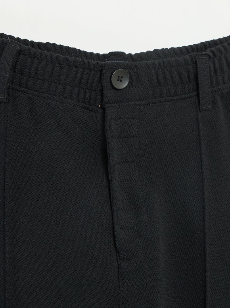 Chino regular liso - colección fácil de poner Negro - Kiabi