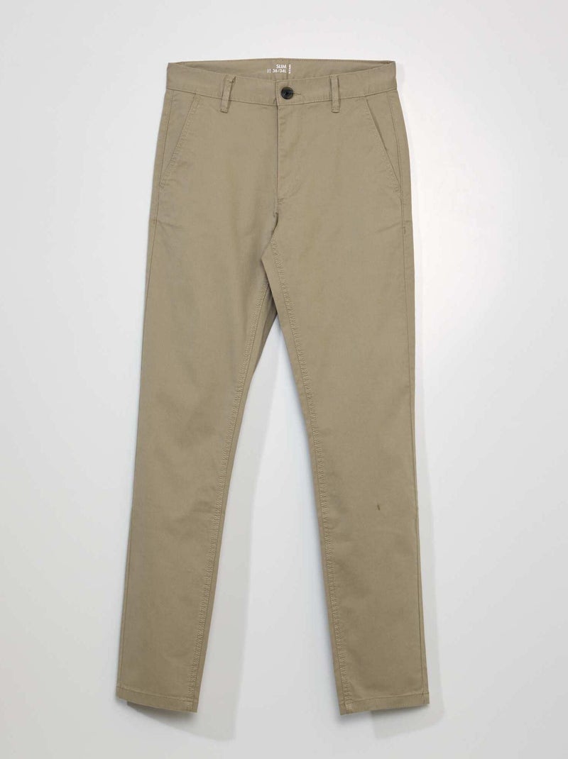 Chino slim  - L34 BEIGE - Kiabi