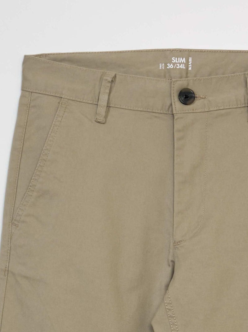 Chino slim  - L34 BEIGE - Kiabi