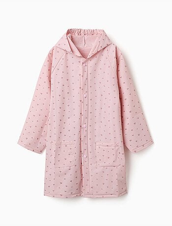 Chubasquero con capucha y estampado floral