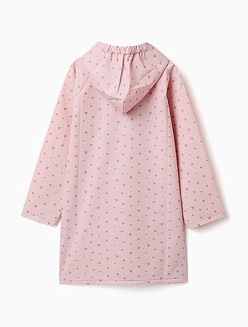 Chubasquero con capucha y estampado floral