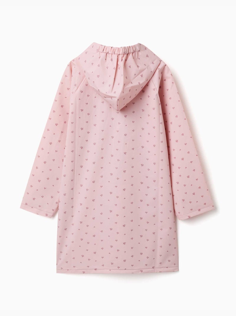 Chubasquero con capucha y estampado floral Rosa claro - Kiabi
