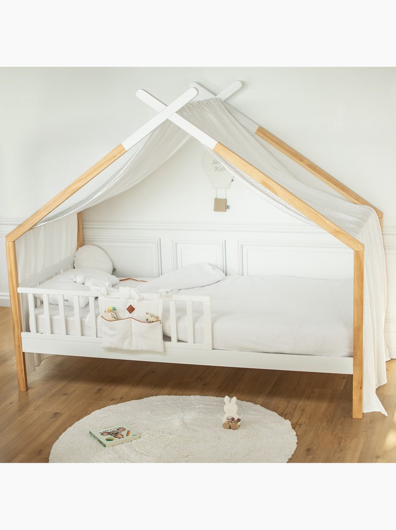 Cielo de cama tipo cabaña para niño en gasa de algodón | sevira kids Blanco dorado - Kiabi