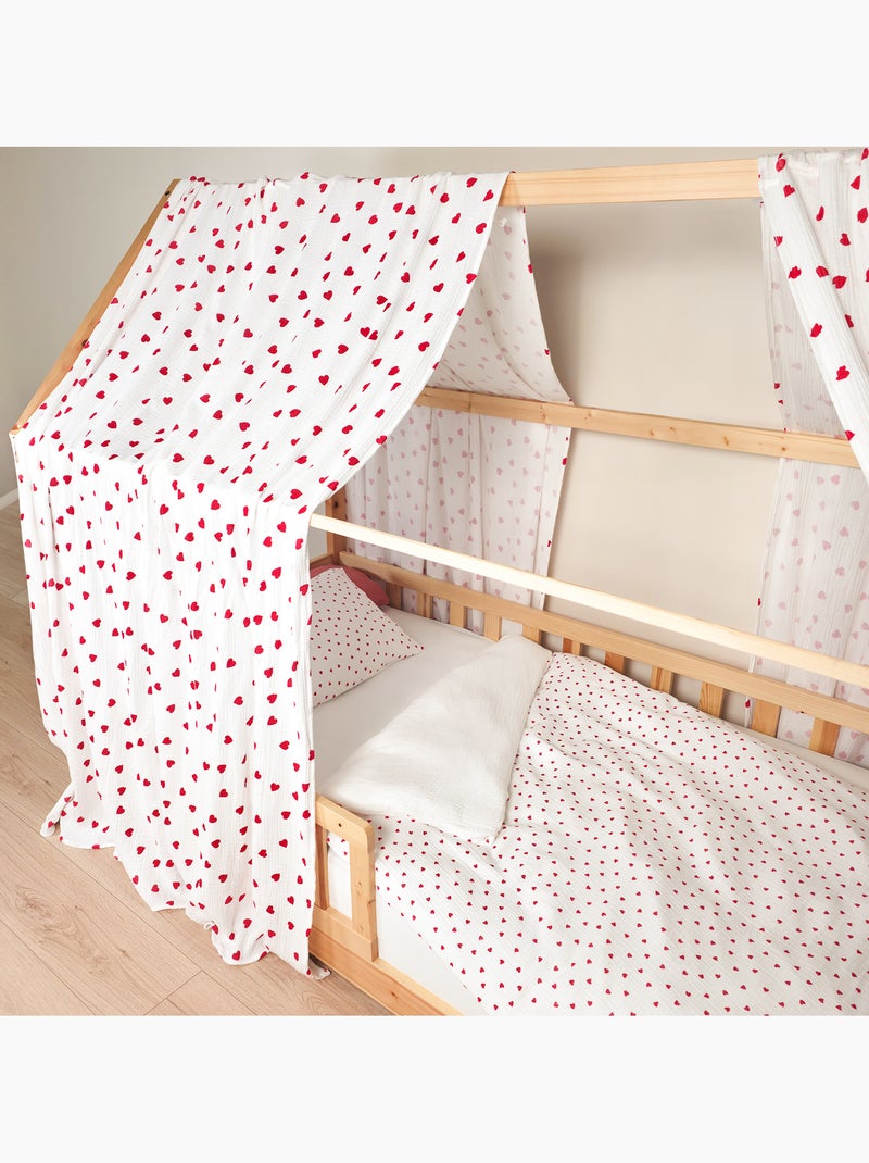 Cielo de cama tipo cabaña para niño en gasa de algodón | sevira kids Rojo - Kiabi