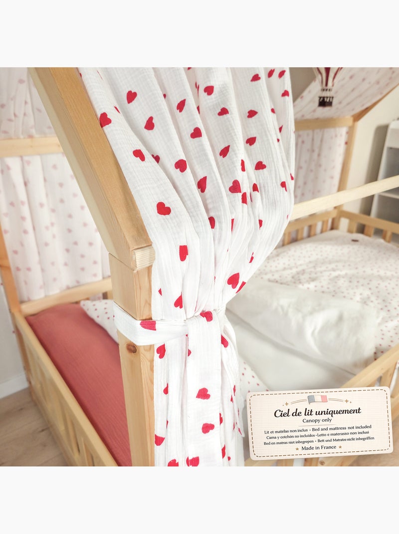 Cielo de cama tipo cabaña para niño en gasa de algodón | sevira kids Rojo - Kiabi