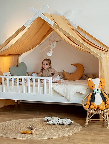 Cielo de cama tipo cabaña para niño en gasa de algodón | sevira kids