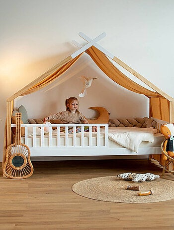 Cielo de cama tipo cabaña para niño en gasa de algodón | sevira kids