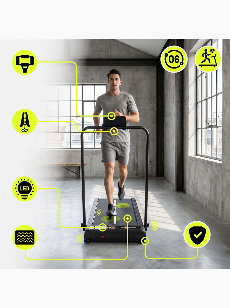 Cinta de correr y andar 2en1 walkpad hypermotion plegable con inclinación y velocidad hasta 10 km/h Negro - Kiabi
