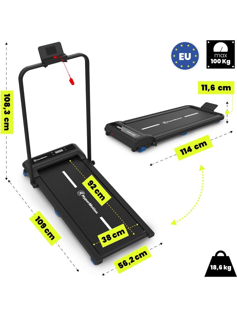 Cinta de correr y andar 2en1 walkpad hypermotion plegable con inclinación y velocidad hasta 10 km/h Negro - Kiabi