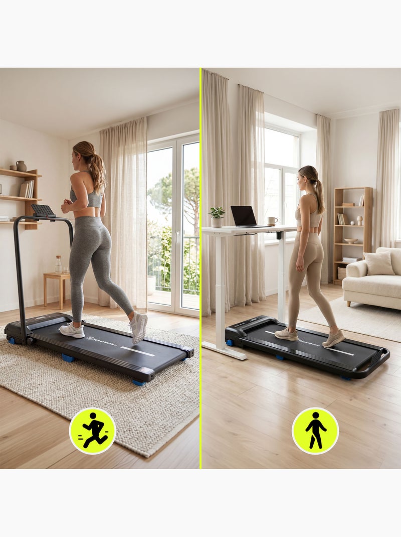 Cinta de correr y andar 2en1 walkpad hypermotion plegable con inclinación y velocidad hasta 10 km/h Negro - Kiabi