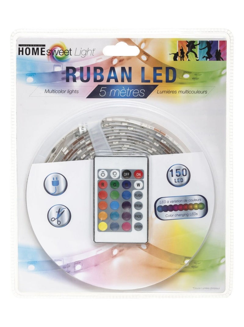 Cinta LED con enchufe de 5 metros Blanco - Kiabi