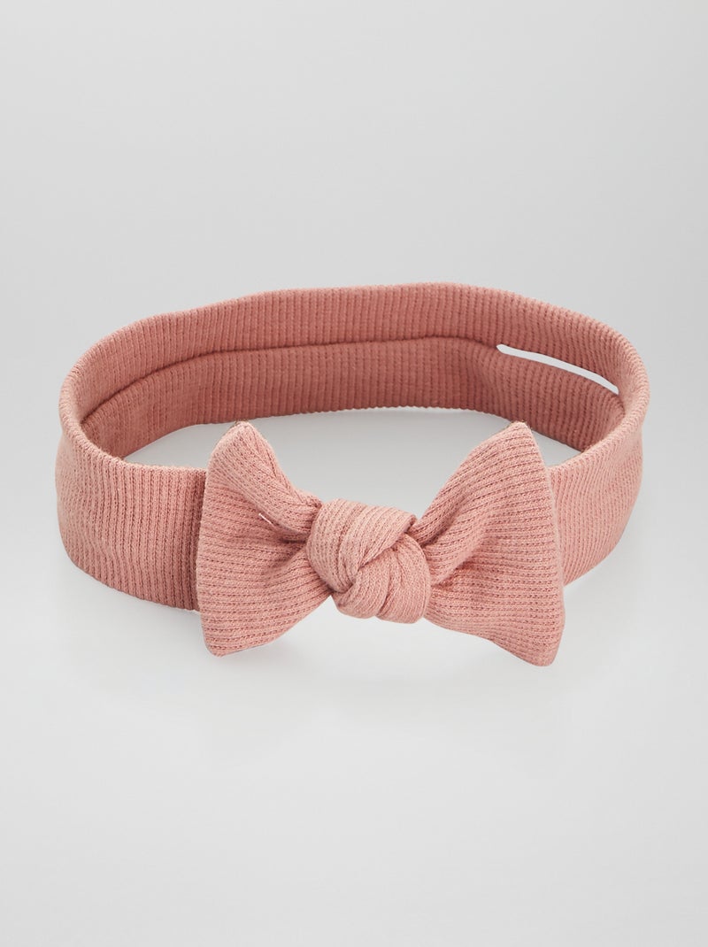 Cinta para la cabeza de punto de canalé ROSA - Kiabi