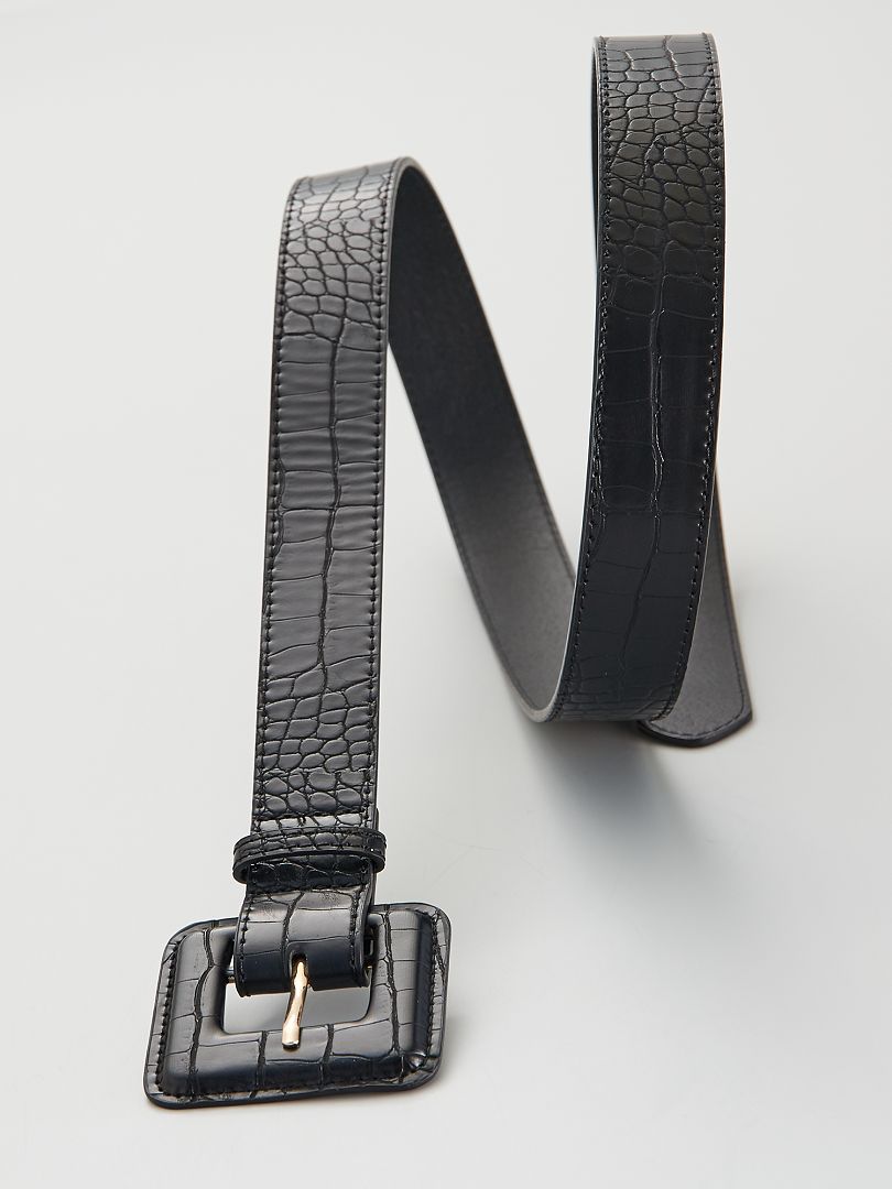 Cinturón aspecto cocodrilo negro - Kiabi