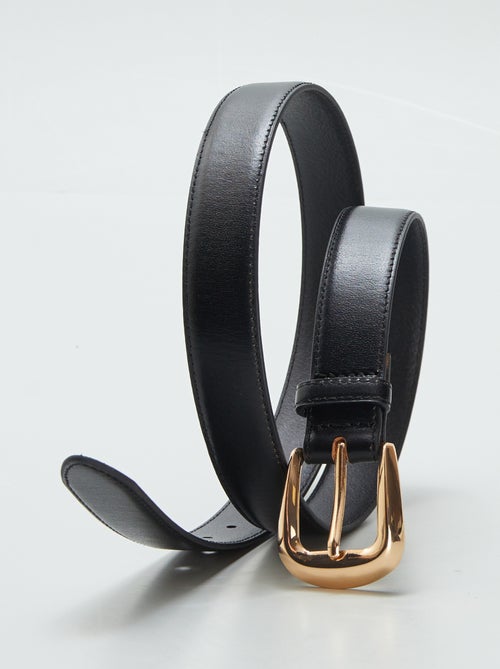 Cinturón básico de cuero - Kiabi