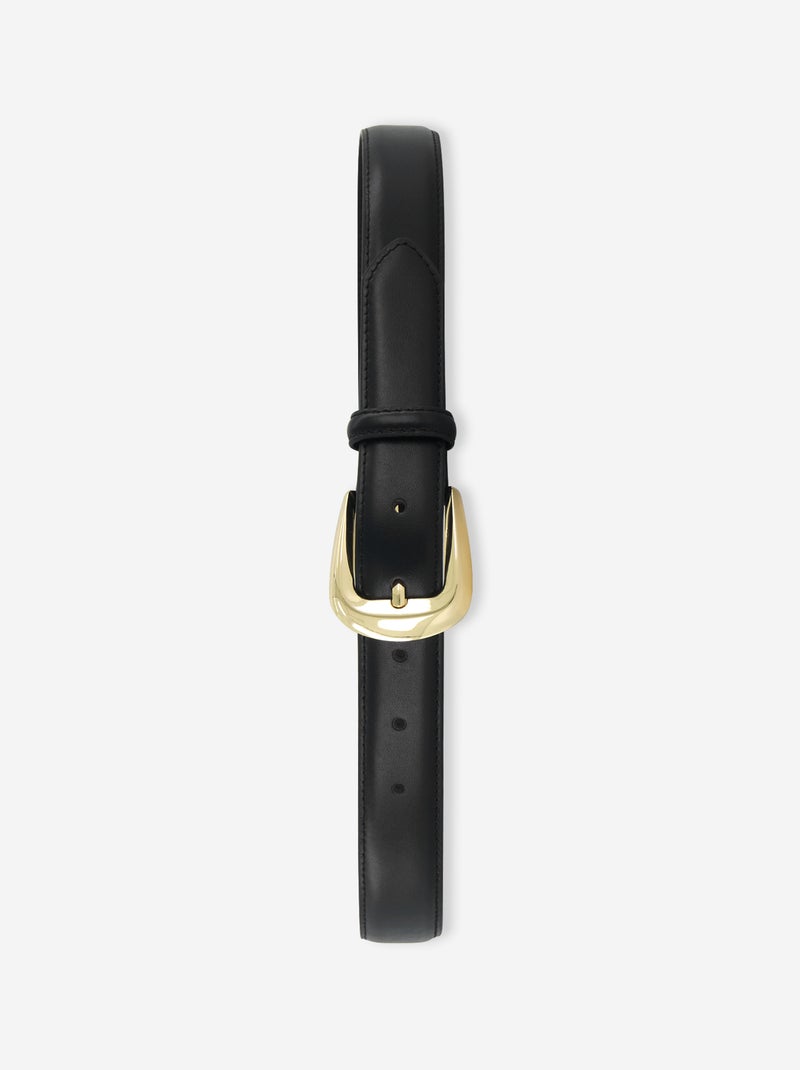 Cinturón básico de cuero NEGRO - Kiabi