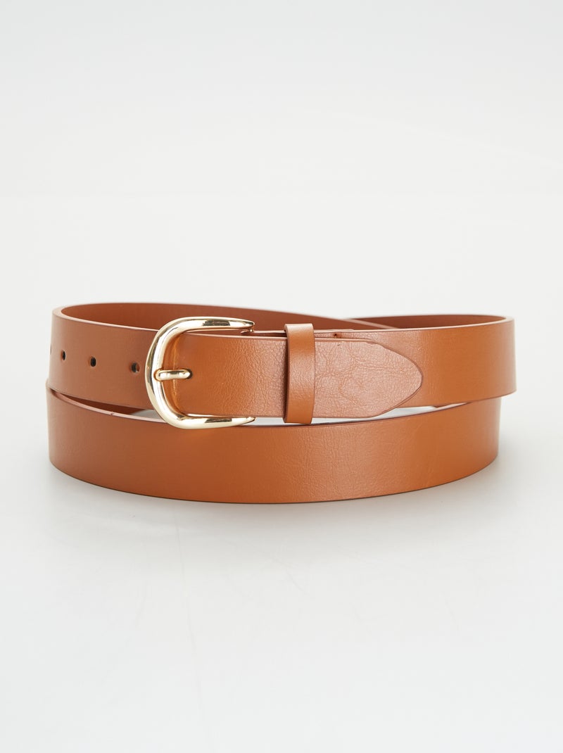 Cinturón básico de material sintético MARRON - Kiabi
