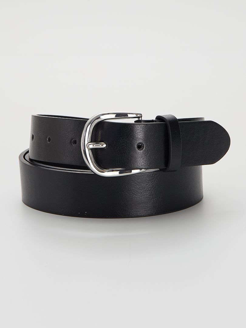 Cinturón básico de material sintético negro - Kiabi
