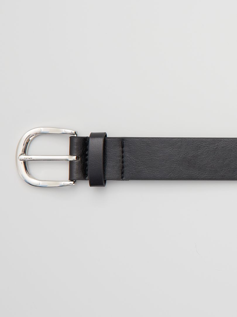 Cinturón básico de material sintético negro - Kiabi