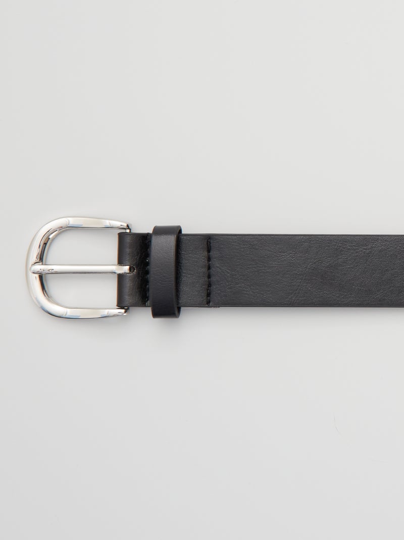 Cinturón básico en símil piel negro - Kiabi