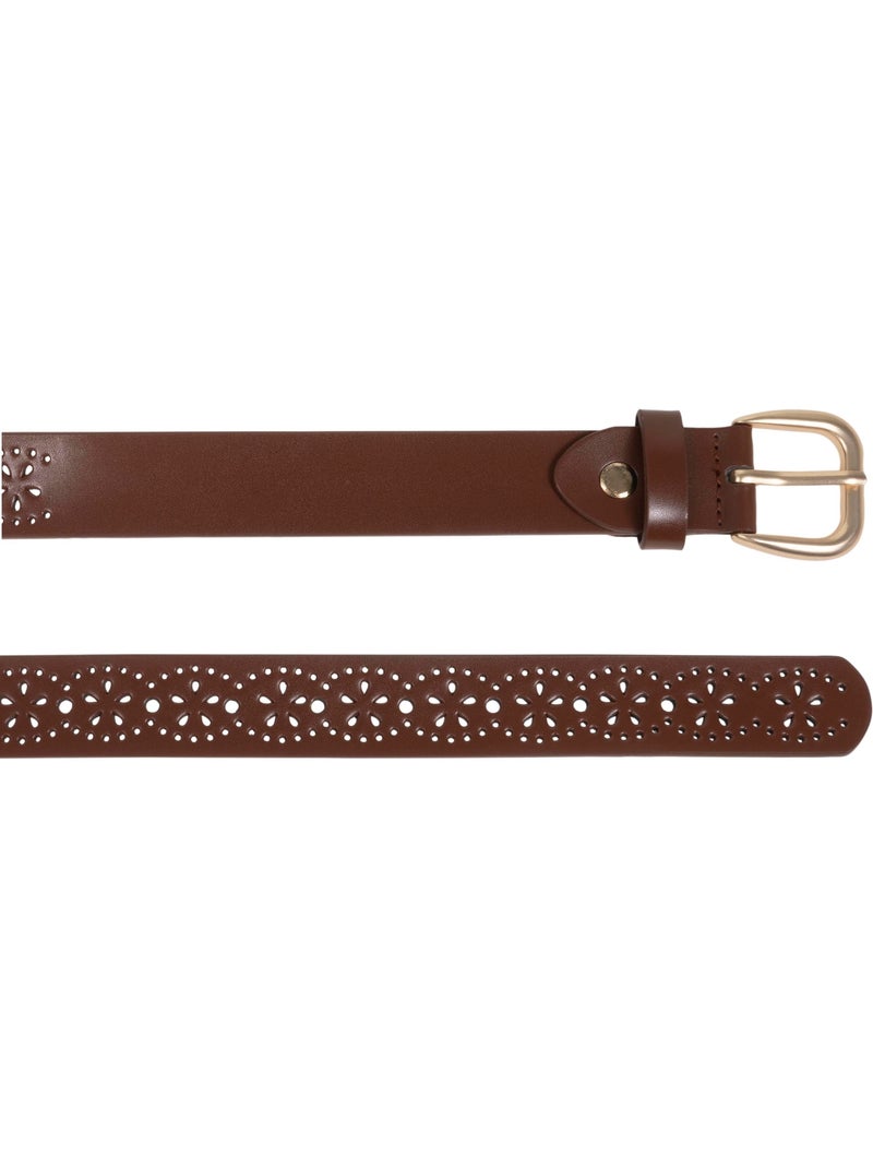 Cinturón calada, de 2,8 cm de ancho mujer isotoner Marrón - Kiabi