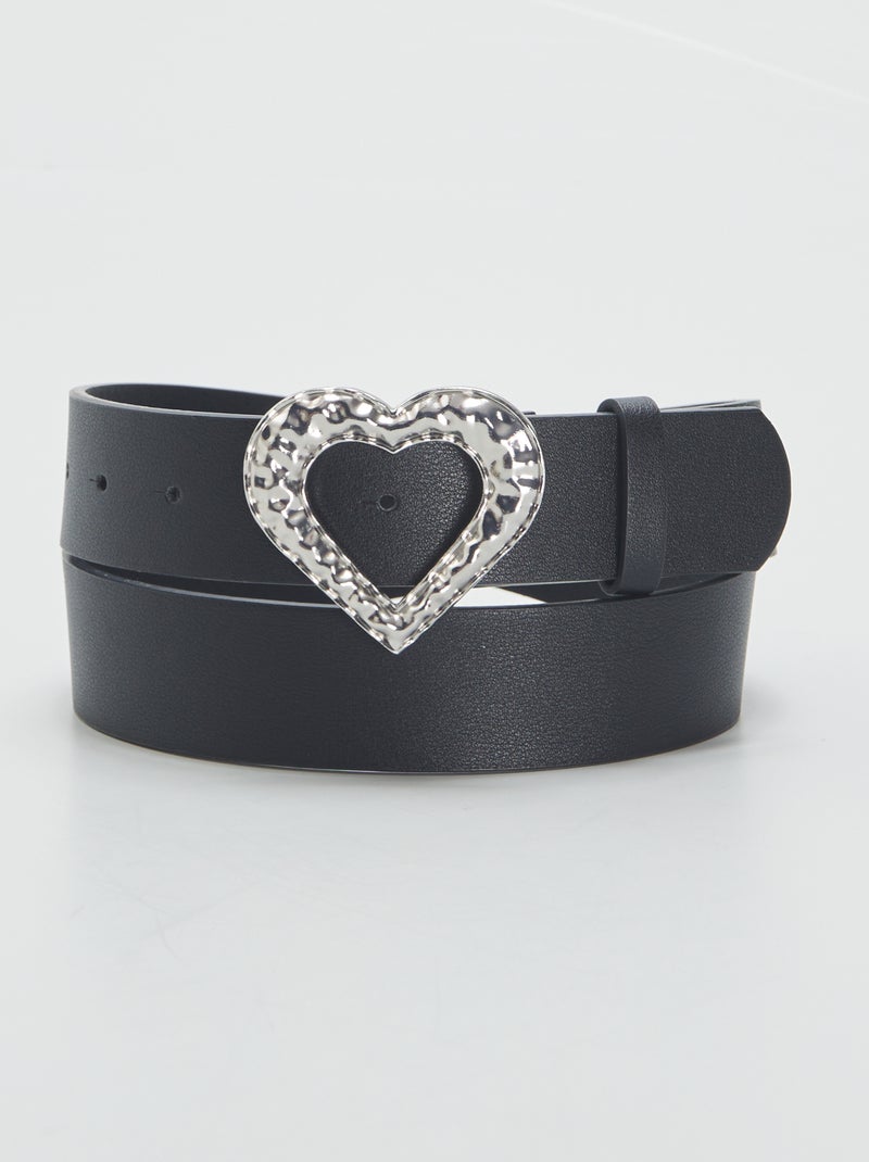 Cinturón con hebilla de corazón NEGRO - Kiabi