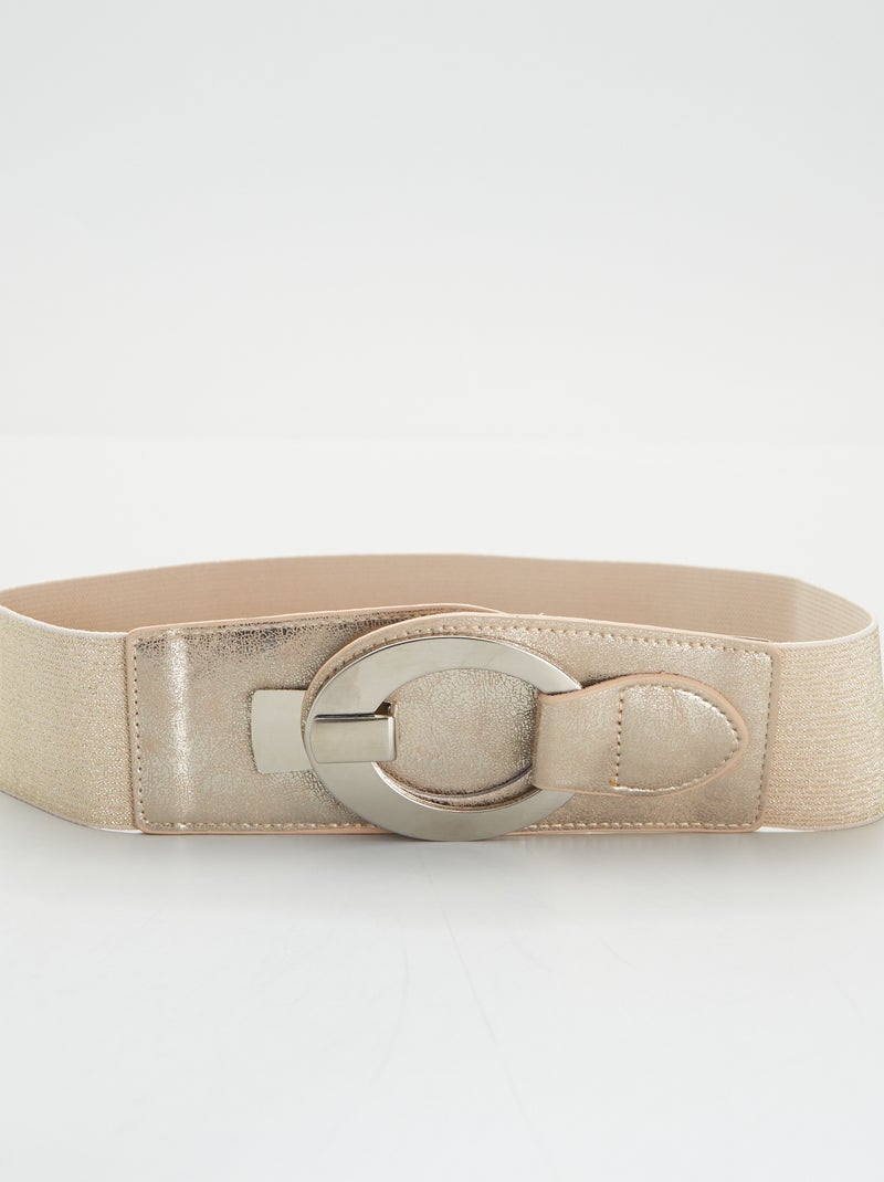Cinturón con hebilla metálica BEIGE - Kiabi