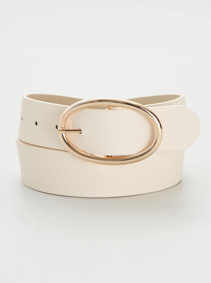 Cinturón con hebilla ovalada beige - Kiabi