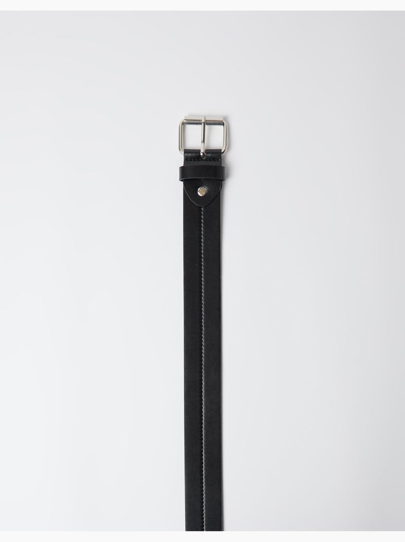 Cinturón con pespuntes, mo fashion Negro - Kiabi