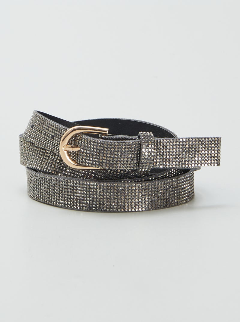 Cinturón con strass GRIS - Kiabi