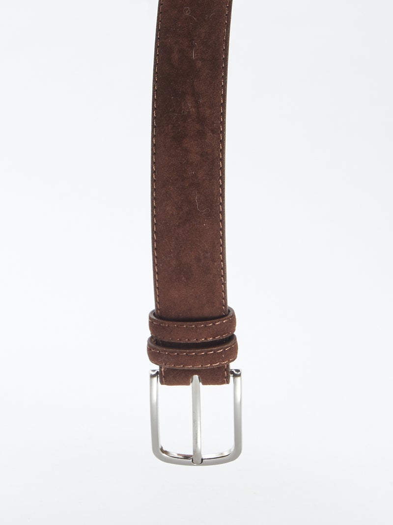 Cinturón de antelina con hebilla metálica MARRON - Kiabi