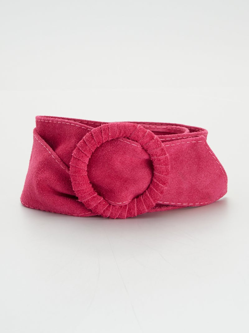 Cinturón de antelina fucsia - Kiabi