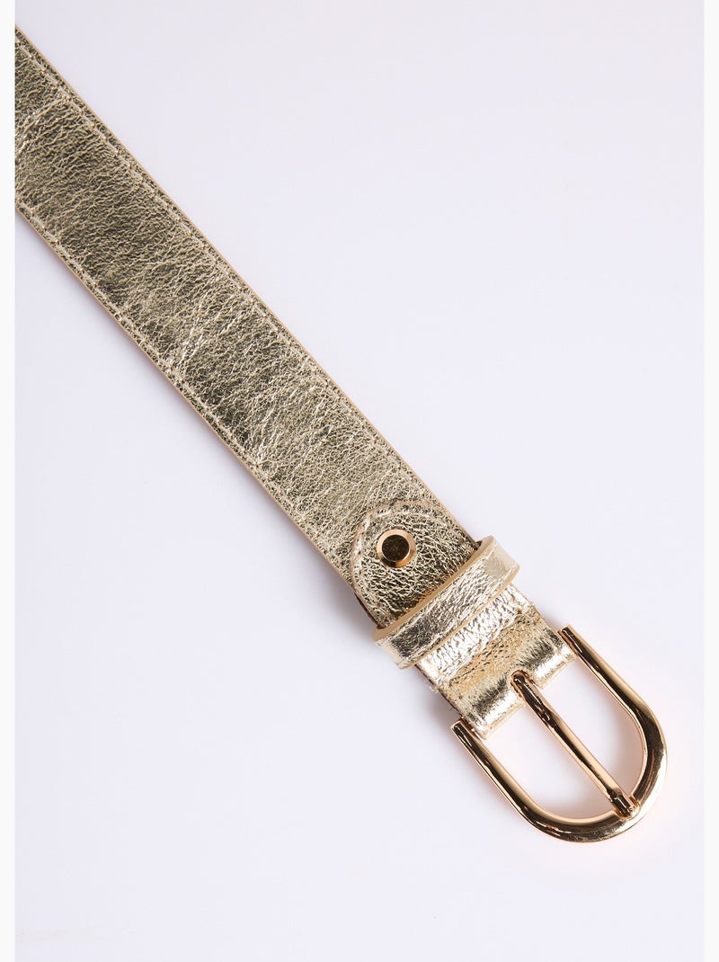 Cinturón de cuero - Afibel Dorado - Kiabi