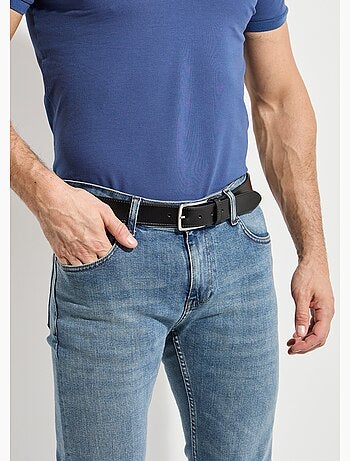 Cinturón de cuero auténtico, hebilla metálica - AFIBEL