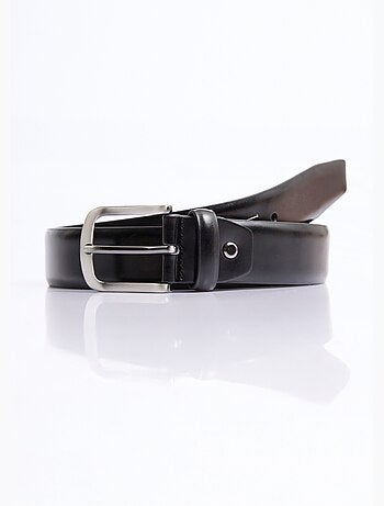 Cinturón de cuero de borde sin rematar, hebilla metálica - AFIBEL