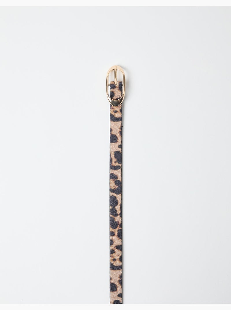 Cinturón de estampado animal, mo fashion Marrón - Kiabi