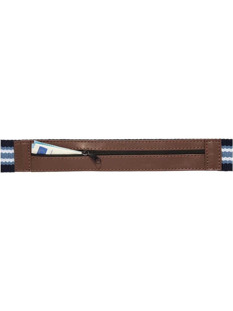 Cinturón de lona con bolsillo interior con cremallera para billetes Azul marino - Kiabi