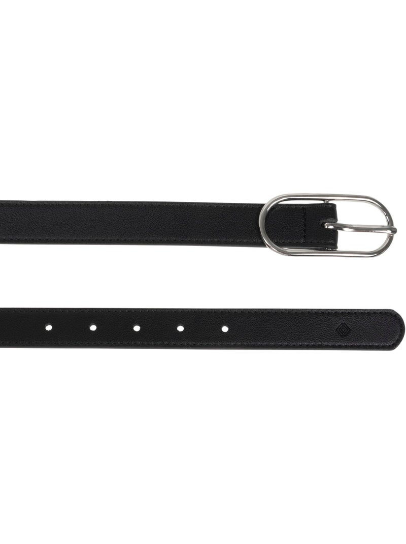 Cinturón de material sintético con hebilla ovalada mujer isotoner Negro - Kiabi