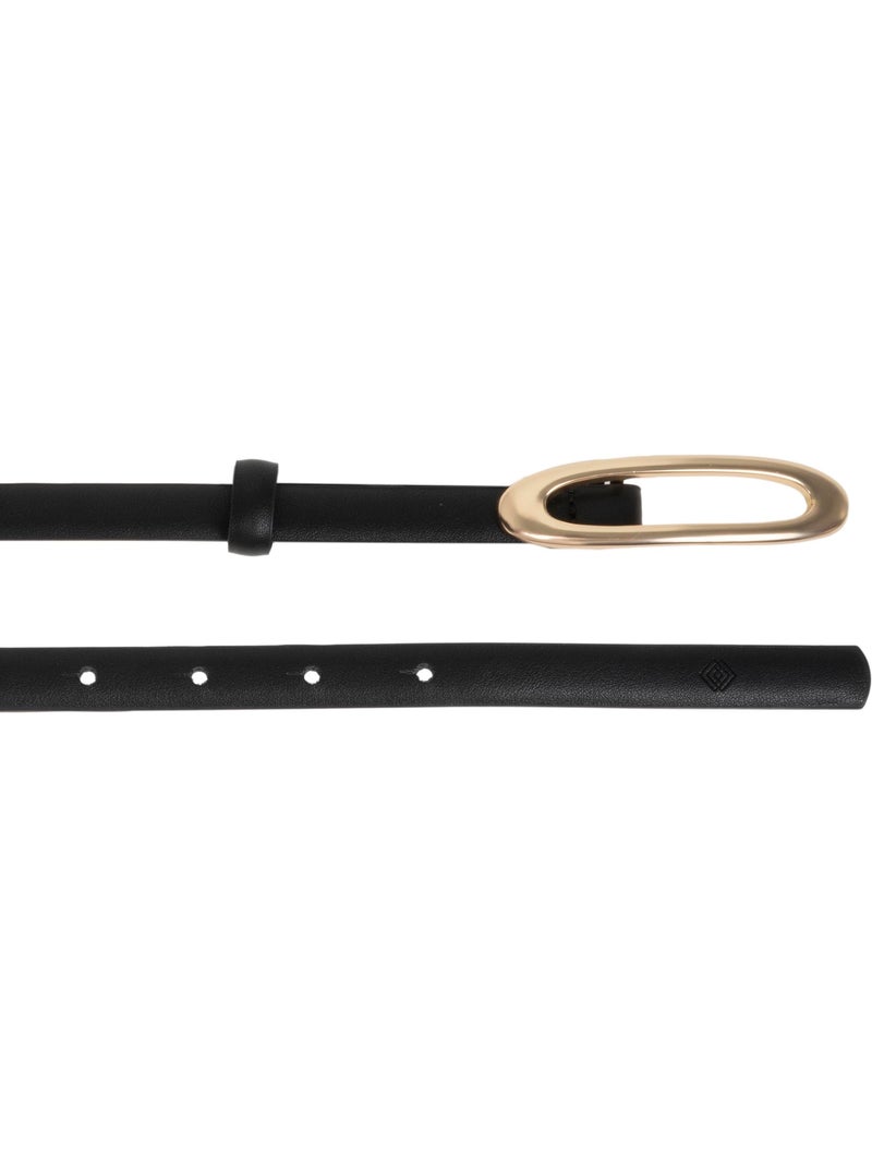 Cinturón de material sintético con placa redondeada mujer isotoner Negro - Kiabi