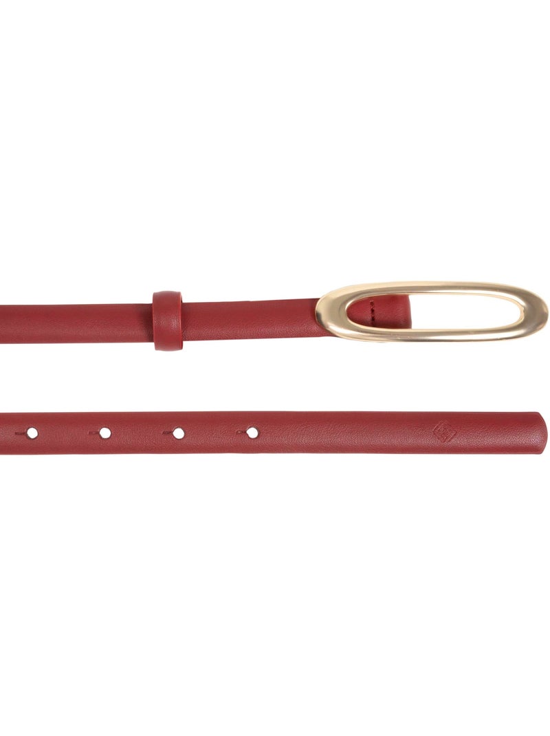 Cinturón de material sintético con placa redondeada mujer isotoner Rojo tomate - Kiabi