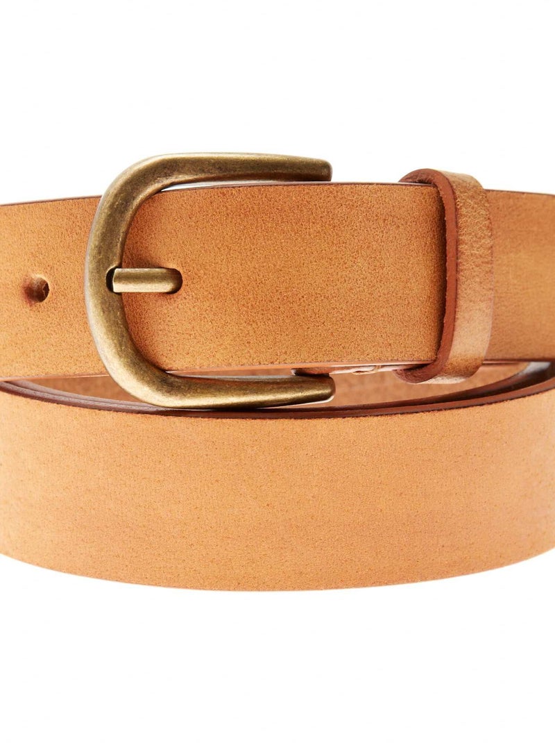 Cinturón de piel camello - Kiabi